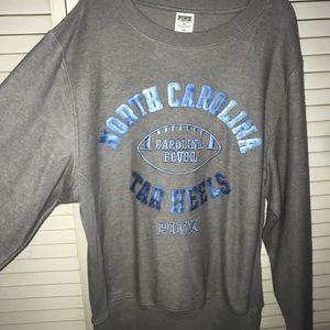 pink brand unc football sweatshirt